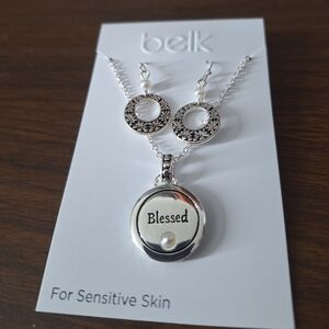 Belk silver jewelry set hypoallergenic jewelry inspirati necklace with earrings